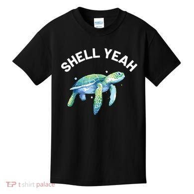 Shell Yeah Cute Tortoise Sea Turtle Lover Kids T-Shirt