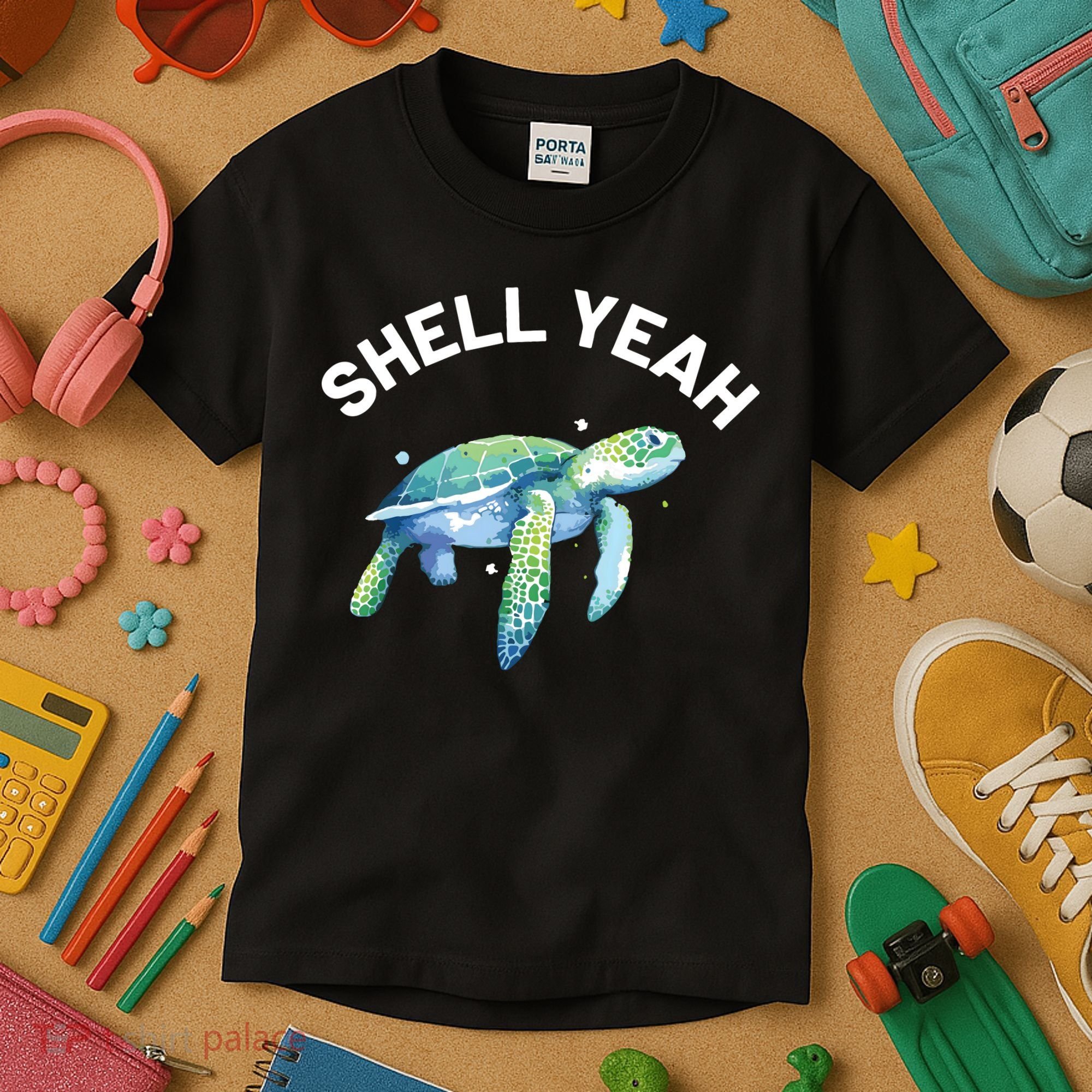 Shell Yeah Cute Tortoise Sea Turtle Lover Kids T-Shirt