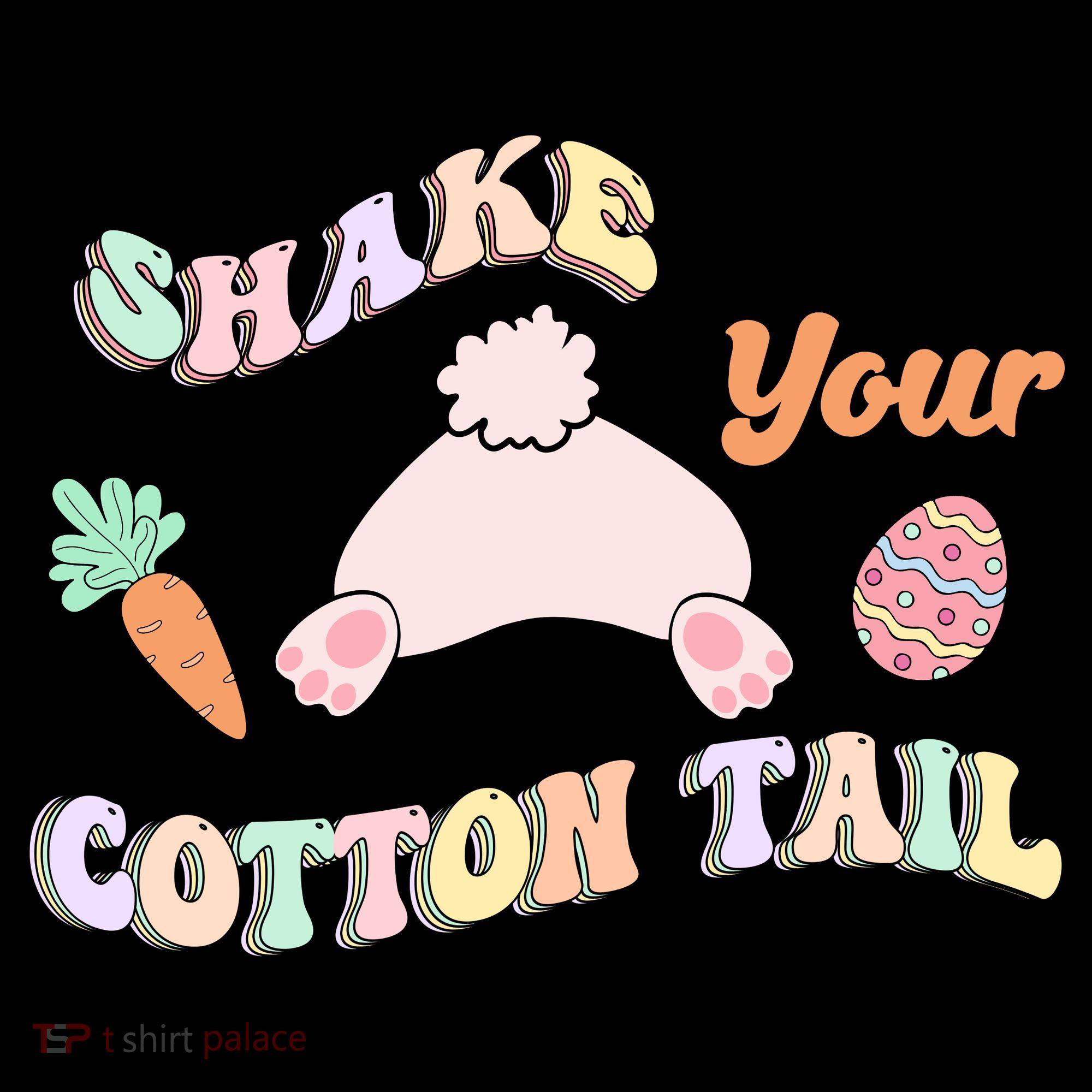 Shake Your Cotton Tail Rainbow Bunny Reto Easter Day Coaster