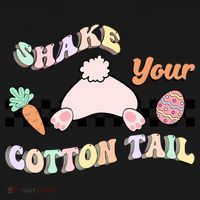 Shake Your Cotton Tail Rainbow Bunny Reto Easter Day Tote Bag thumb 4