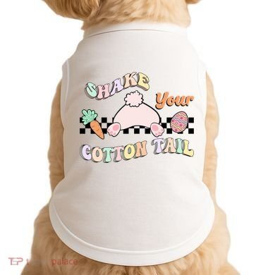Shake Your Cotton Tail Rainbow Bunny Reto Easter Day Doggie Tank