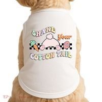 Shake Your Cotton Tail Rainbow Bunny Reto Easter Day Doggie Tank thumb 0