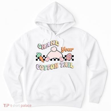 Shake Your Cotton Tail Rainbow Bunny Reto Easter Day Hoodie