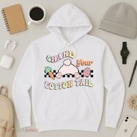 Shake Your Cotton Tail Rainbow Bunny Reto Easter Day Hoodie thumb 3