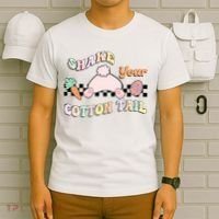 Shake Your Cotton Tail Rainbow Bunny Reto Easter Day T-Shirt thumb 6