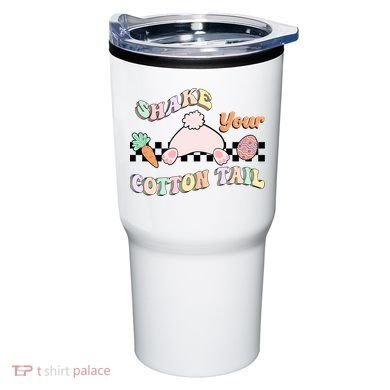 Shake Your Cotton Tail Rainbow Bunny Reto Easter Day Tumbler