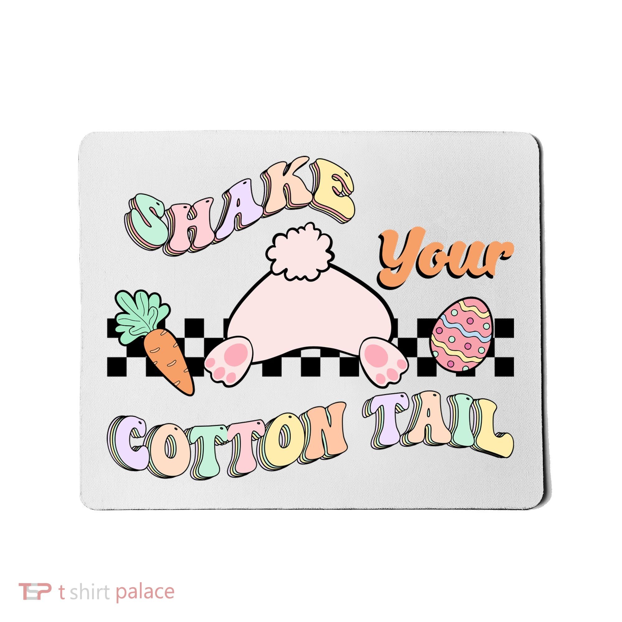 Shake Your Cotton Tail Rainbow Bunny Reto Easter Day Mousepad