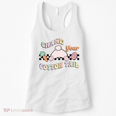 Shake Your Cotton Tail Rainbow Bunny Reto Easter Day Women's Tank Top