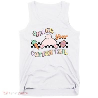 Shake Your Cotton Tail Rainbow Bunny Reto Easter Day Tank Top