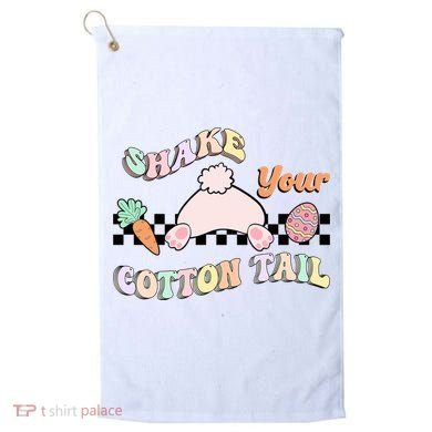 Shake Your Cotton Tail Rainbow Bunny Reto Easter Day Golf Towel