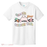 Shake Your Cotton Tail Rainbow Bunny Reto Easter Day Kids T-Shirt thumb 0