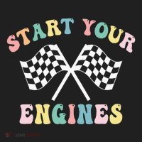 Start Your Engines Groovy Checkered Flag Retro Racing Beanie thumb 2