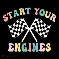 Start Your Engines Groovy Checkered Flag Retro Racing Coaster thumb 2