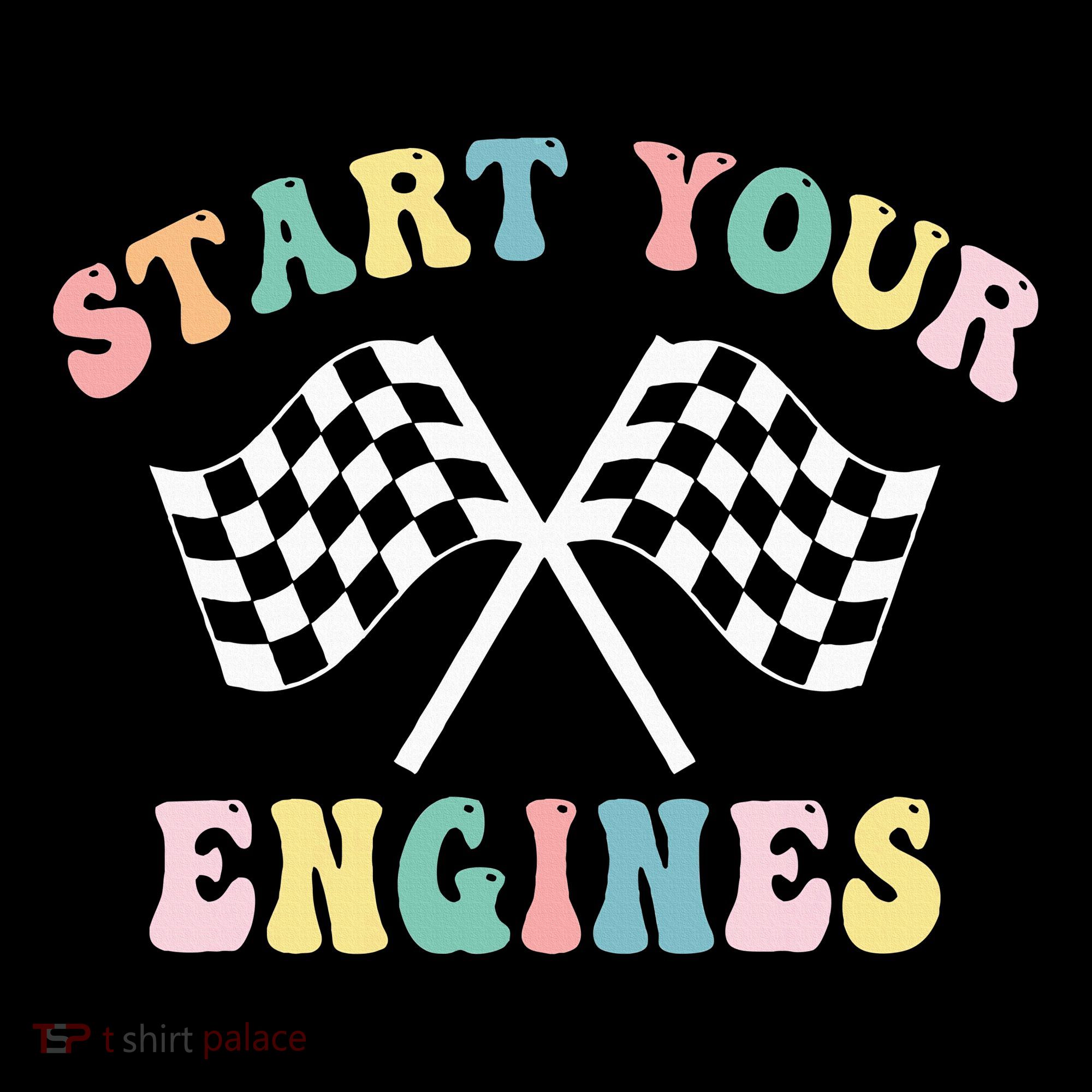 Start Your Engines Groovy Checkered Flag Retro Racing Ornament