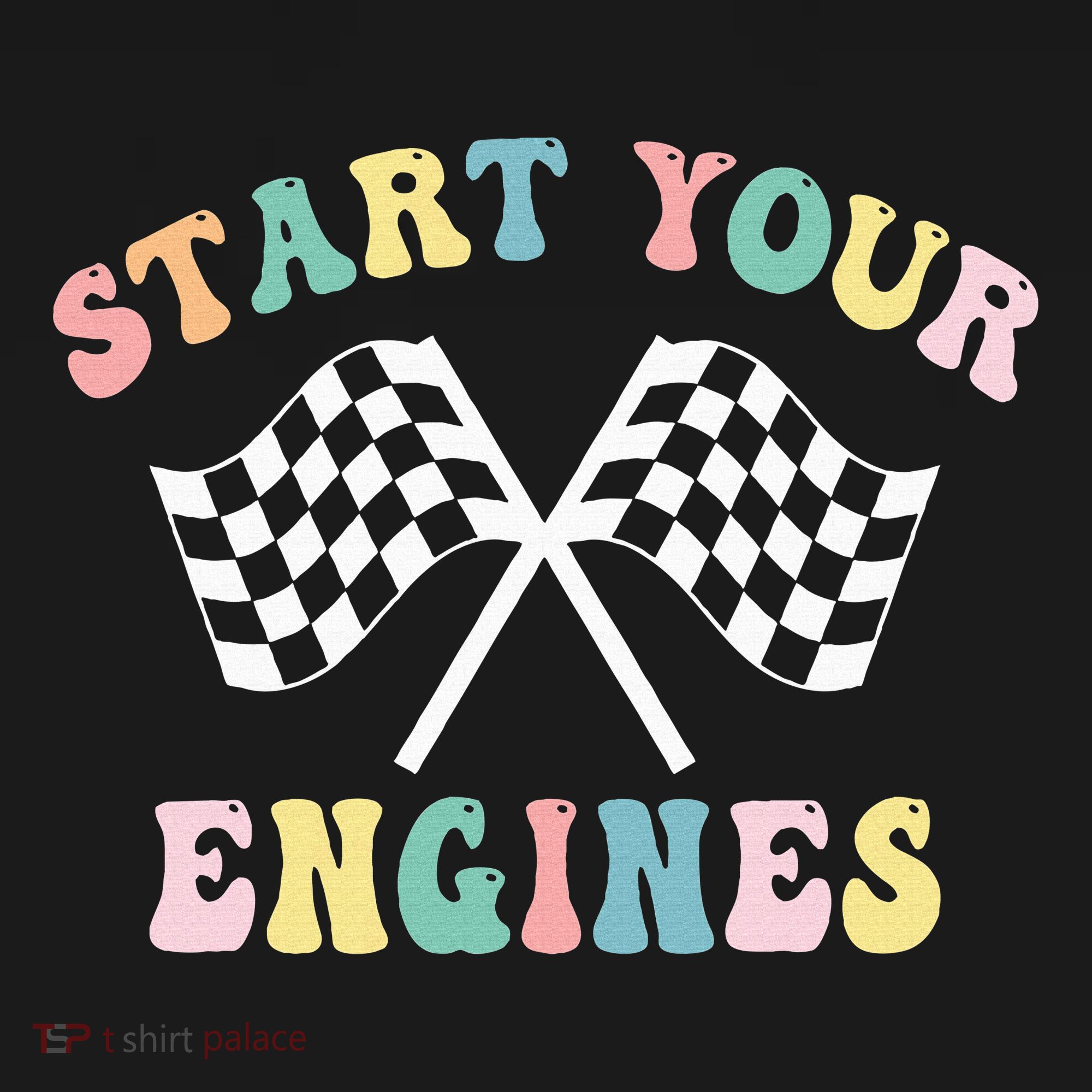Start Your Engines Groovy Checkered Flag Retro Racing Tote Bag