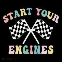 Start Your Engines Groovy Checkered Flag Retro Racing Women's Hoodie thumb 2