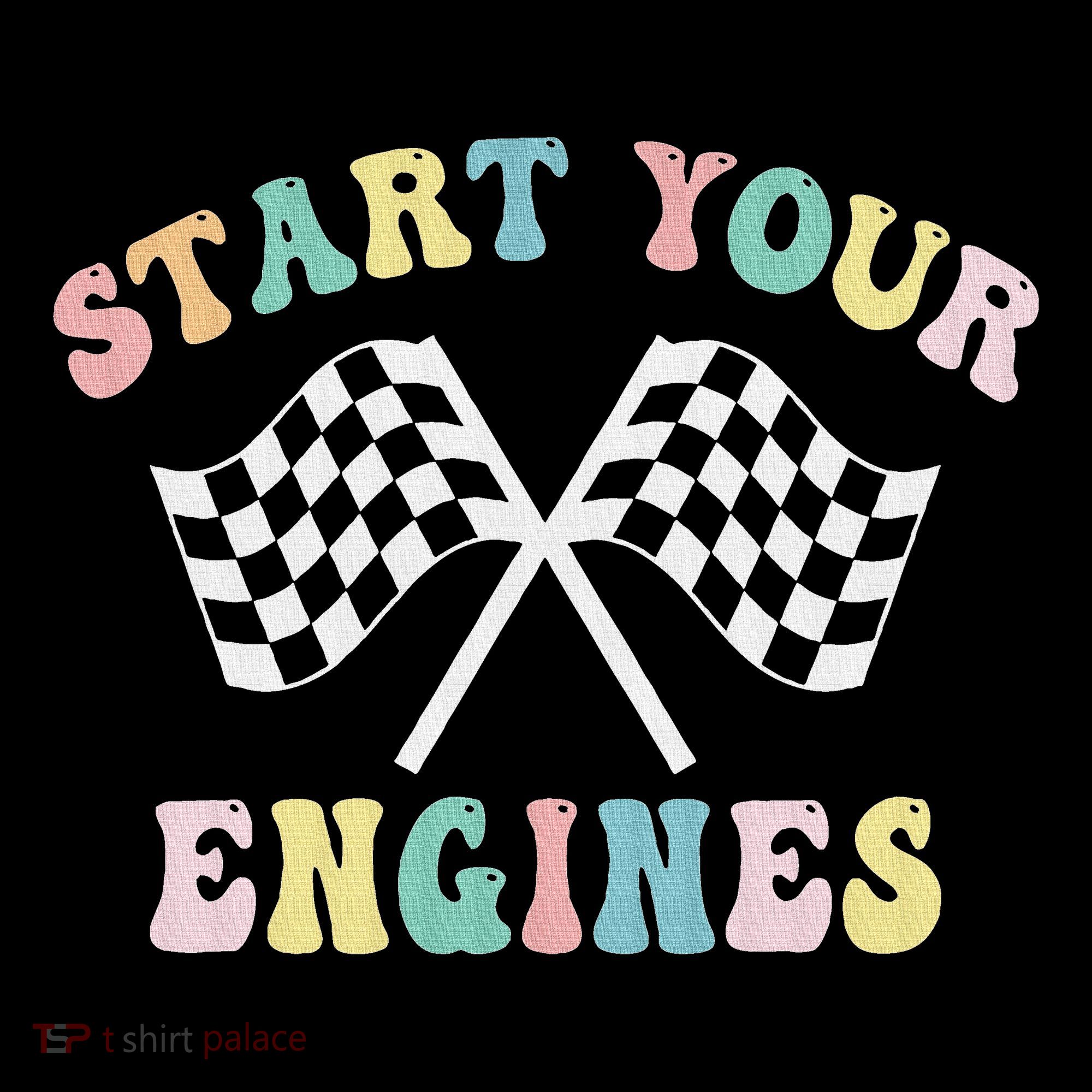 Start Your Engines Groovy Checkered Flag Retro Racing Women's Hoodie