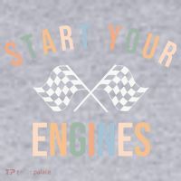 Start Your Engines Funny Checkered Flag Racing Funny Gift Women's Racerback Cropped Tank thumb 2