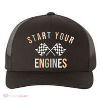 Start Your Engines Funny Checkered Flag Racing Funny Gift Yupoong Adult 5-Panel Trucker Hat thumb 0