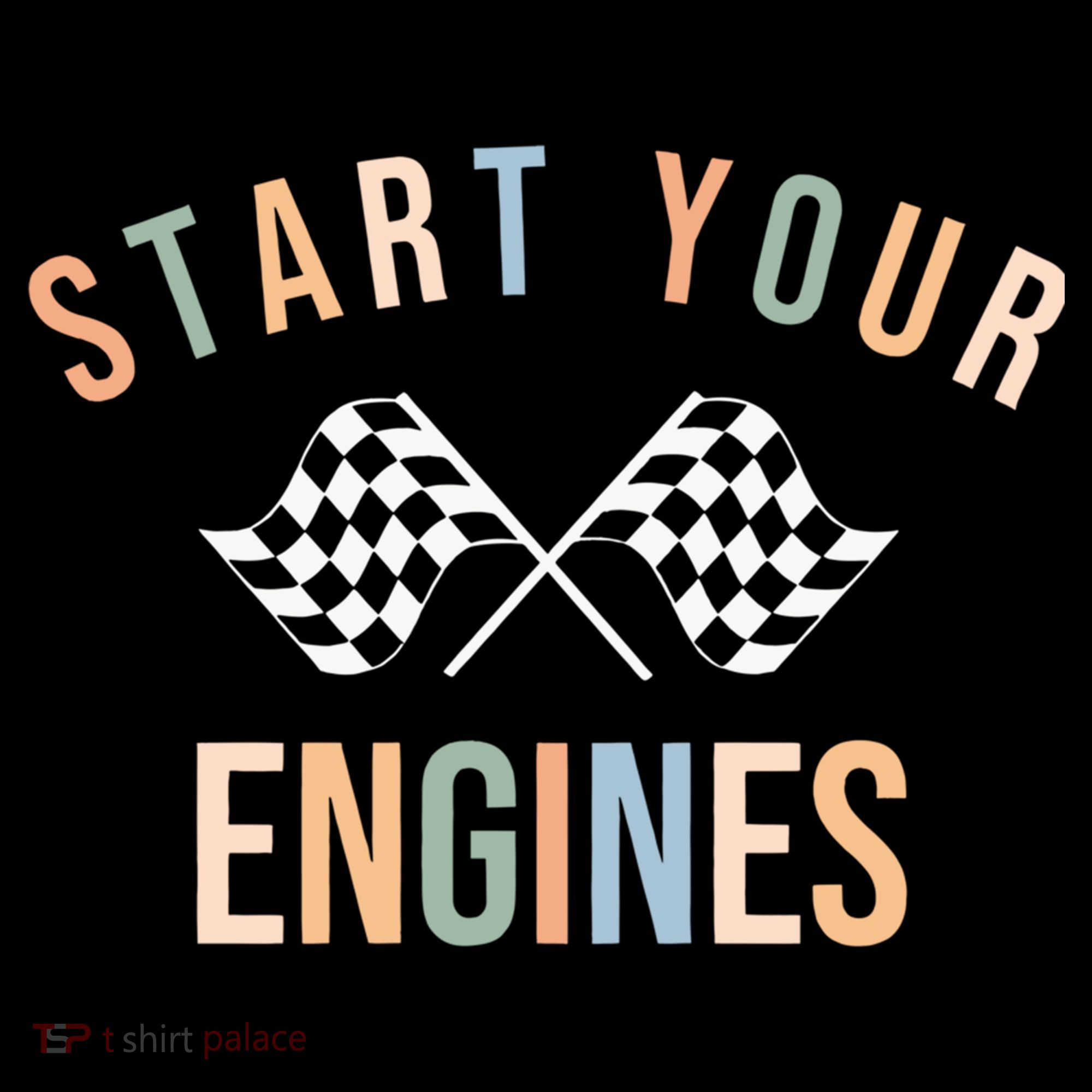 Start Your Engines Funny Checkered Flag Racing Funny Gift Coffee Mug