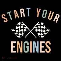 Start Your Engines Funny Checkered Flag Racing Funny Gift Women's Hoodie thumb 2