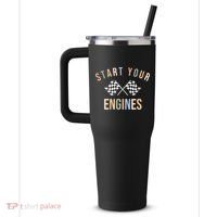 Start Your Engines Funny Checkered Flag Racing Funny Gift 40oz Vacuum Insulated Stainless Steel Travel Tumbler thumb 2