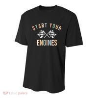 Start Your Engines Funny Checkered Flag Racing Funny Gift Youth Performance Sprint T-Shirt thumb 0