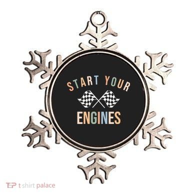 Start Your Engines Funny Checkered Flag Racing Funny Gift Ornament