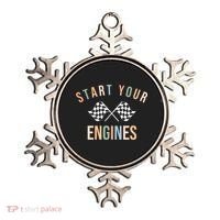 Start Your Engines Funny Checkered Flag Racing Funny Gift Ornament thumb 0