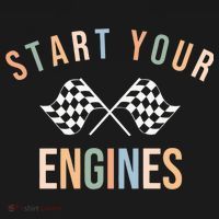 Start Your Engines Funny Checkered Flag Racing Funny Gift Ornament thumb 1