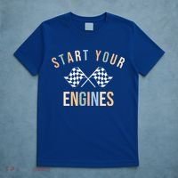Start Your Engines Funny Checkered Flag Racing Funny Gift T-Shirt thumb 5