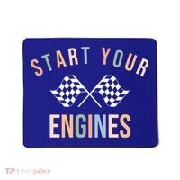 Start Your Engines Funny Checkered Flag Racing Funny Gift Mousepad thumb 0