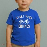 Start Your Engines Funny Checkered Flag Racing Funny Gift Toddler T-Shirt thumb 2