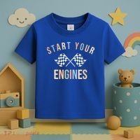 Start Your Engines Funny Checkered Flag Racing Funny Gift Toddler T-Shirt thumb 3