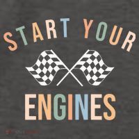 Start Your Engines Funny Checkered Flag Racing Funny Gift Vector Backpack thumb 2