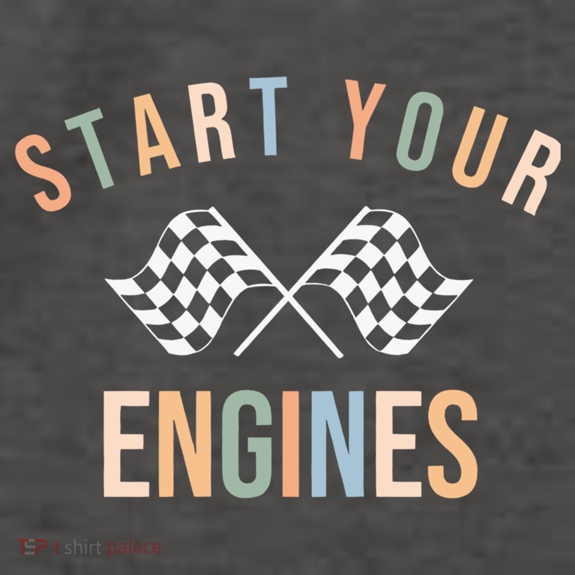 Start Your Engines Funny Checkered Flag Racing Funny Gift Vector Backpack