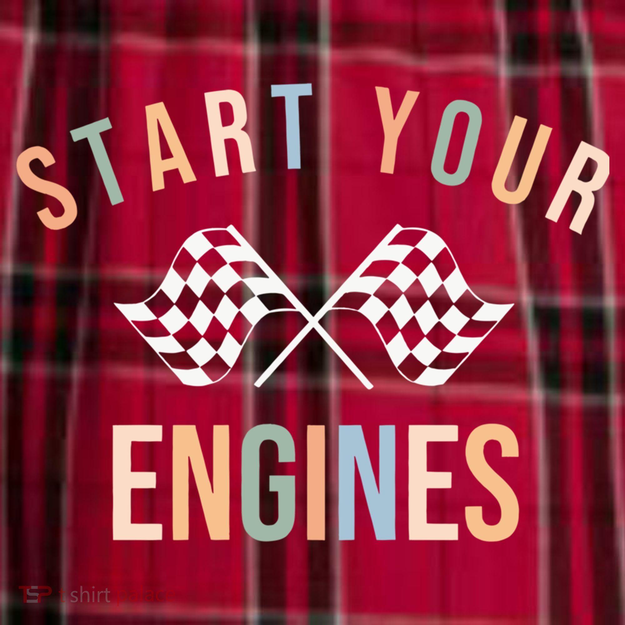 Start Your Engines Funny Checkered Flag Racing Funny Gift Women's Flannel Plaid Pajama Pants