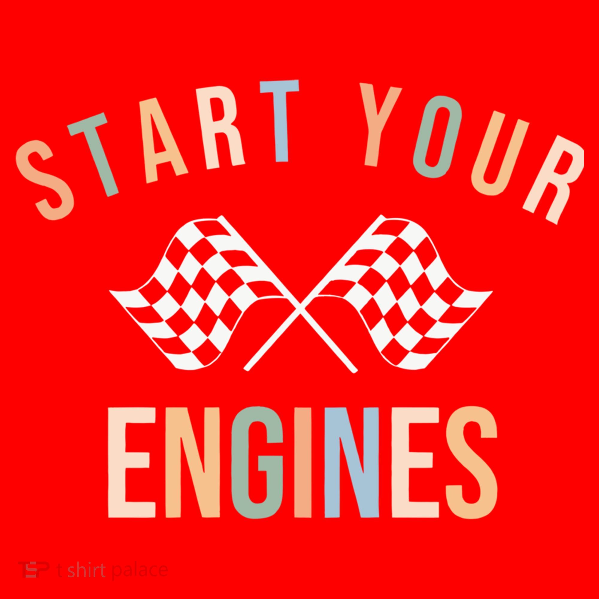 Start Your Engines Funny Checkered Flag Racing Funny Gift Santa Hat