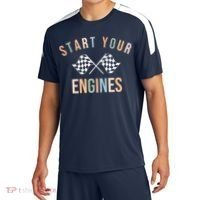 Start Your Engines Funny Checkered Flag Racing Funny Gift Sport-Tek Competitor United Soccer Jersey thumb 0