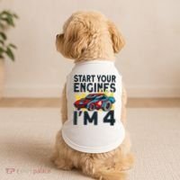 Start You Engines IM 4 Race Car 4th Birthday Race Car Doggie Tank thumb 2