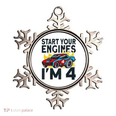Start You Engines IM 4 Race Car 4th Birthday Race Car Ornament