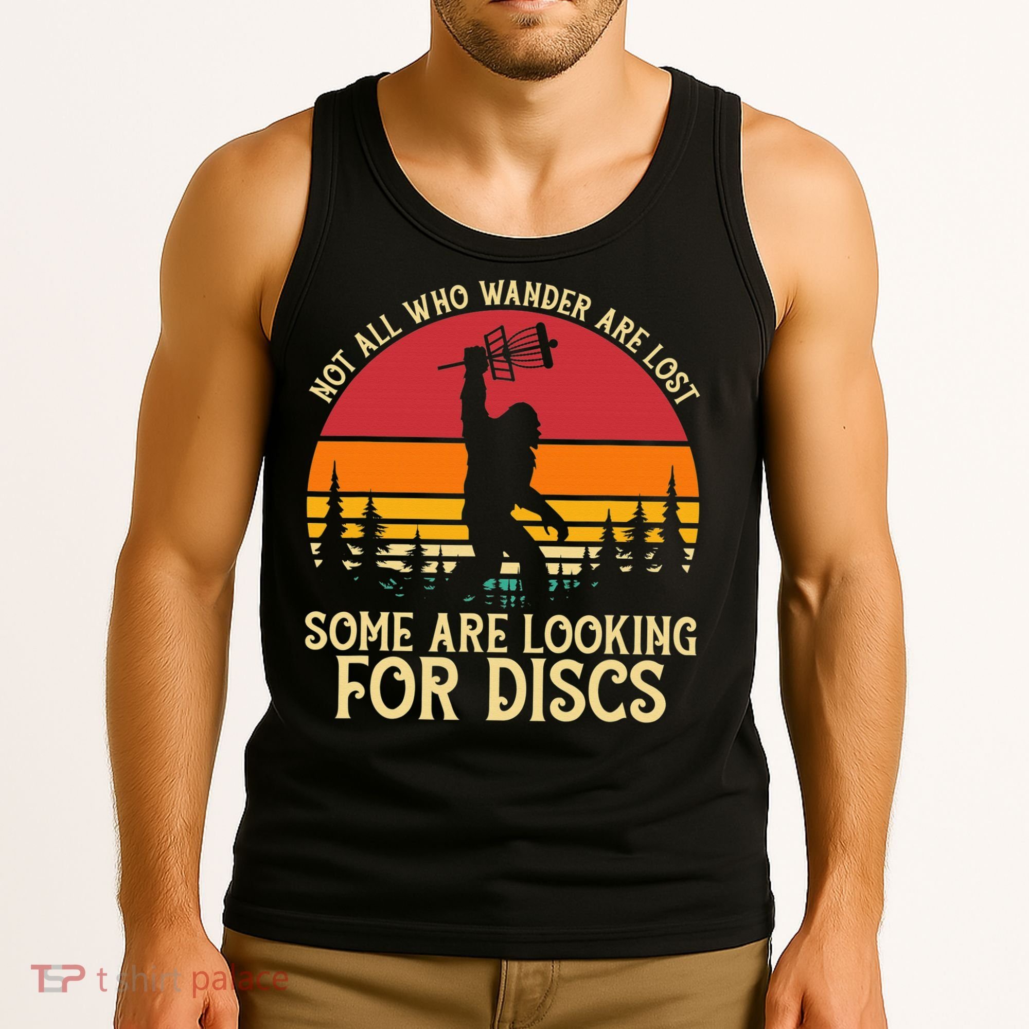 Sasquatch Yeti Frisbee Golf Ultimate Bigfoot Disc Golf Tank Top
