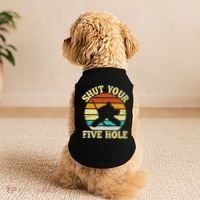 Shut Your Five Hole Funny Ice Hockey Goalie Doggie Tank thumb 2