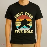 Shut Your Five Hole Funny Ice Hockey Goalie T-Shirt thumb 3