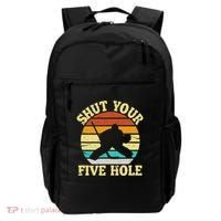 Shut Your Five Hole Funny Ice Hockey Goalie Backpack thumb 0