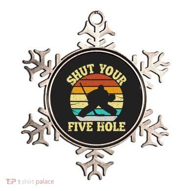 Shut Your Five Hole Funny Ice Hockey Goalie Ornament