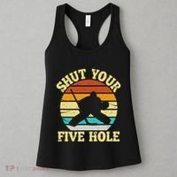 Shut Your Five Hole Funny Ice Hockey Goalie Women's Tank Top thumb 3