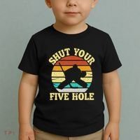 Shut Your Five Hole Funny Ice Hockey Goalie Toddler T-Shirt thumb 2