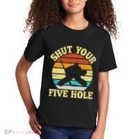 Shut Your Five Hole Funny Ice Hockey Goalie Kids T-Shirt thumb 2