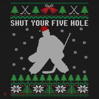 Shut Your Five Hole Ice Hockey Goalie Ugly Christmas Cool Gift Ornament thumb 1